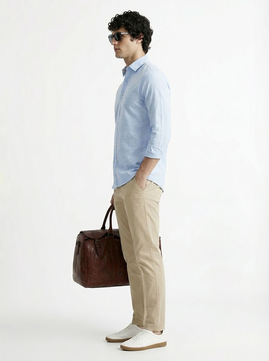 Camisa Oxford Light Blue